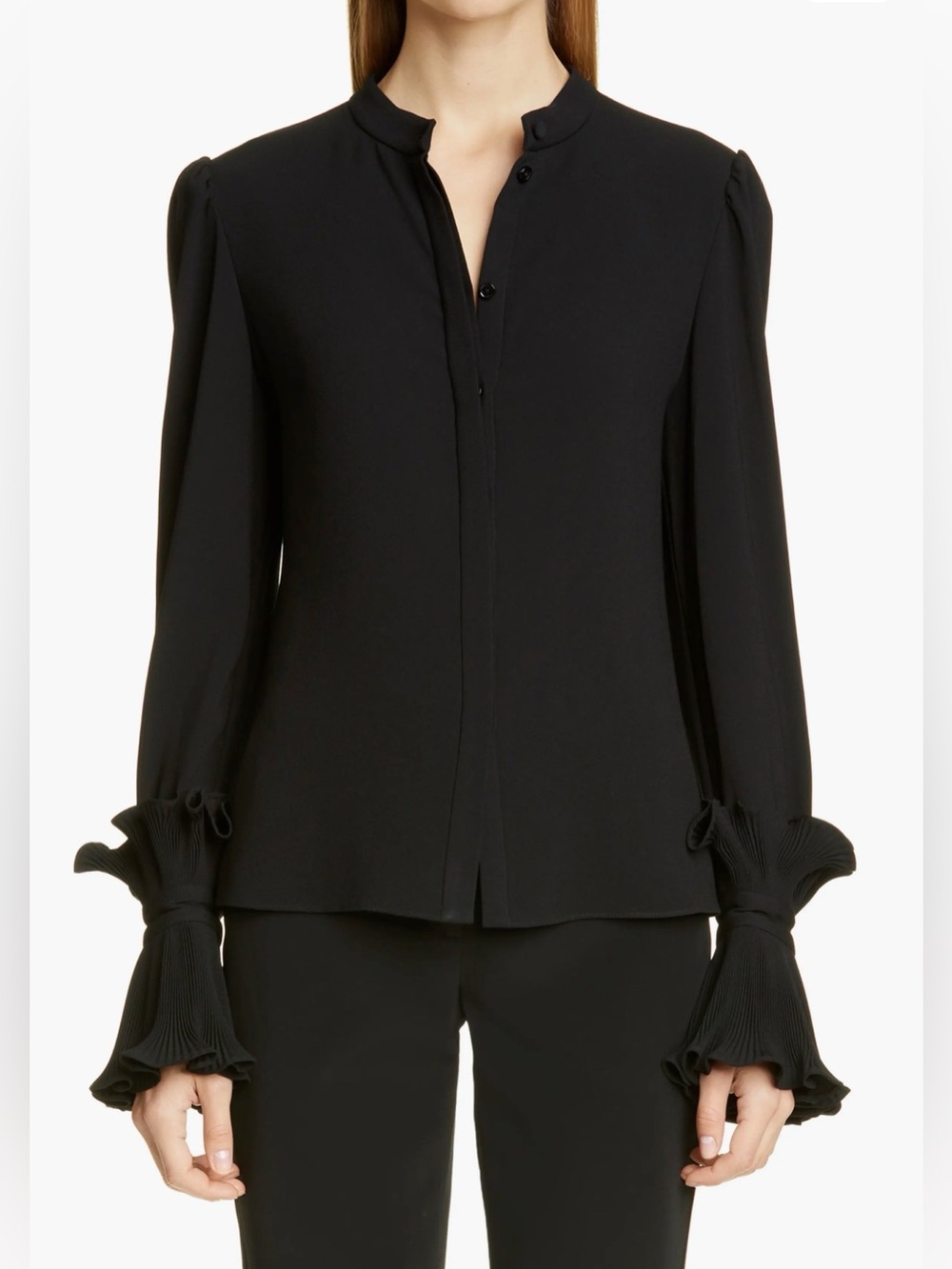 CO Essentials Ruffle Cuff Blouse Japanese quiet luxury minimalist statement lar